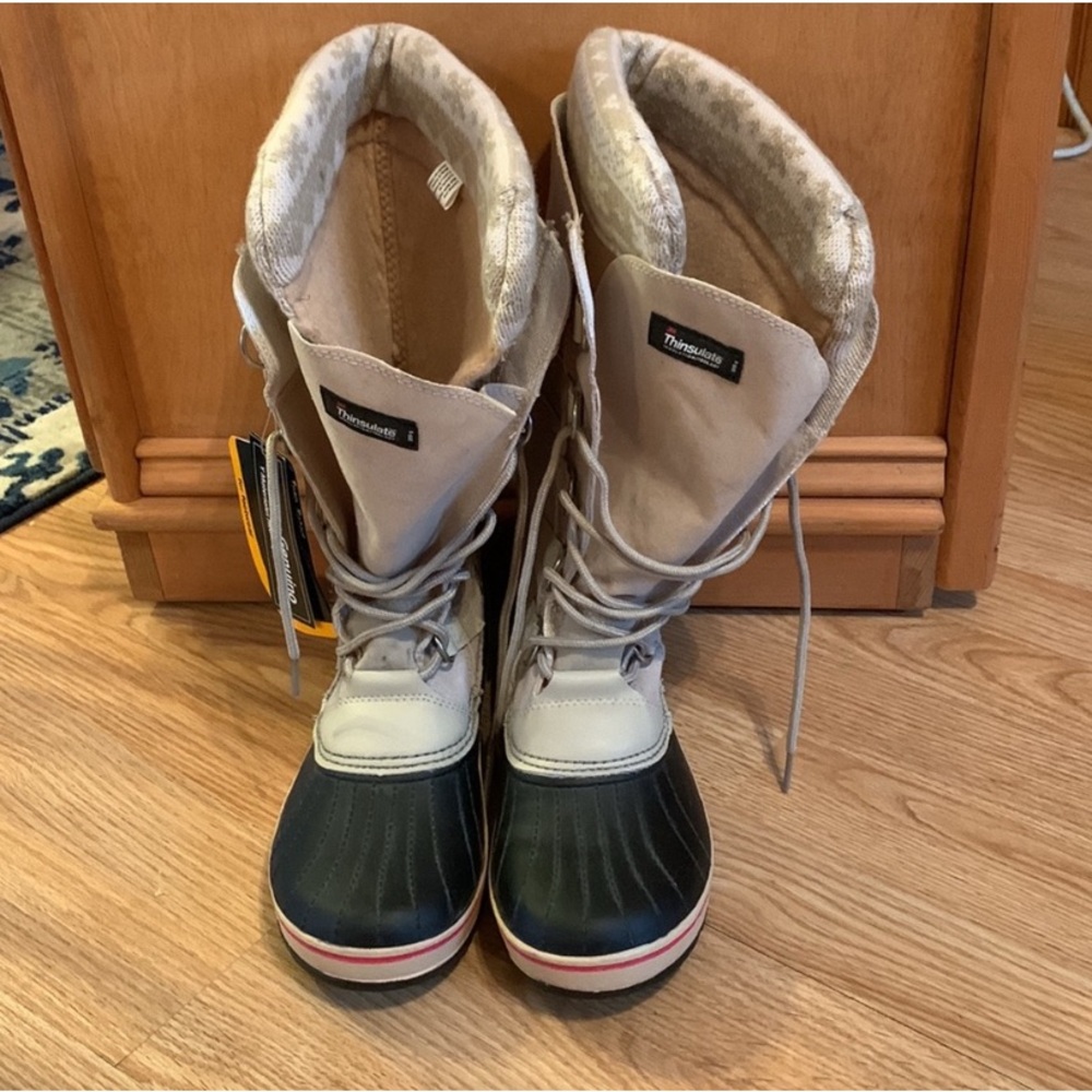 3M Thinsulate Women's Black and Tan Winter Boots